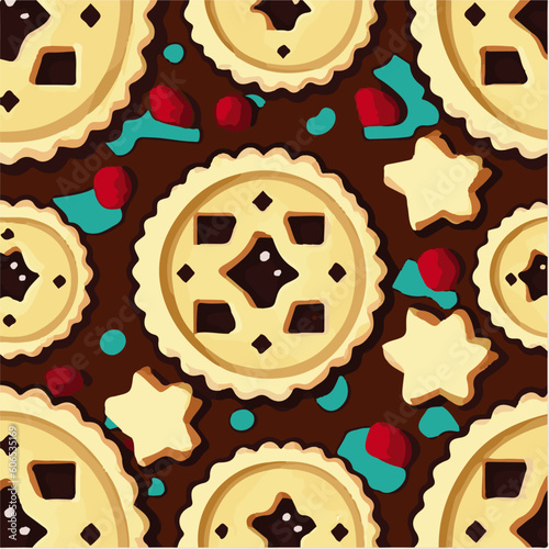 cute simple linzer torte pattern, cartoon, minimal, decorate blankets, carpets, for kids, theme print design
