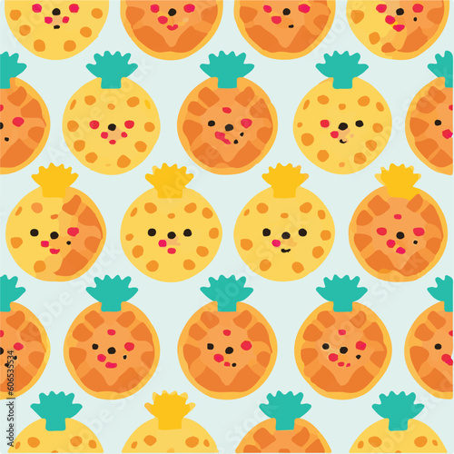 cute simple pineapple upside down cake pattern, cartoon, minimal, decorate blankets, carpets, for kids, theme print design 