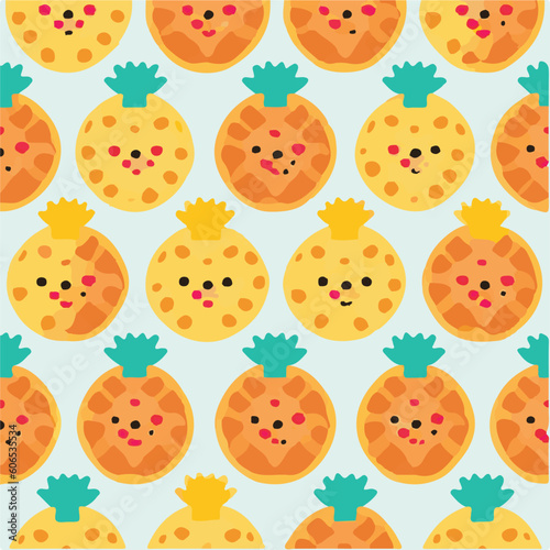 cute simple pineapple upside down cake pattern, cartoon, minimal, decorate blankets, carpets, for kids, theme print design
