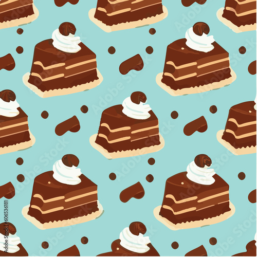 cute simple sacher torte pattern, cartoon, minimal, decorate blankets, carpets, for kids, theme print design
