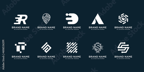 Set of business logo design collection with creative idea