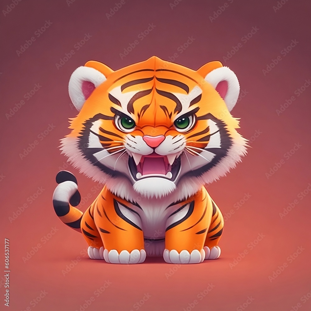 Angry Baby tiger created with Generative AI technology Angry Baby tiger created with Generative AI technology