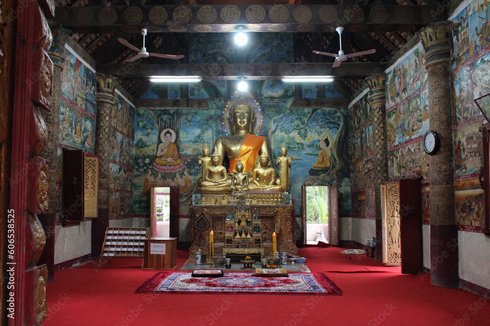 buddhist temple (wat aham) in luang prabang (laos)