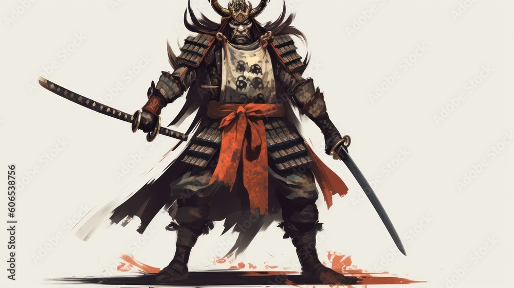 Fierce samurai warrior in traditional armor, wielding a katana and exuding an aura of honor and determination Fierce samurai warrior in traditional armor, wielding a katana and exuding an aura of honor and determination