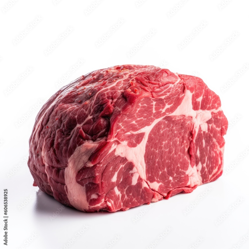 Obraz premium Beef skirt meat isolated on white background. Generative AI