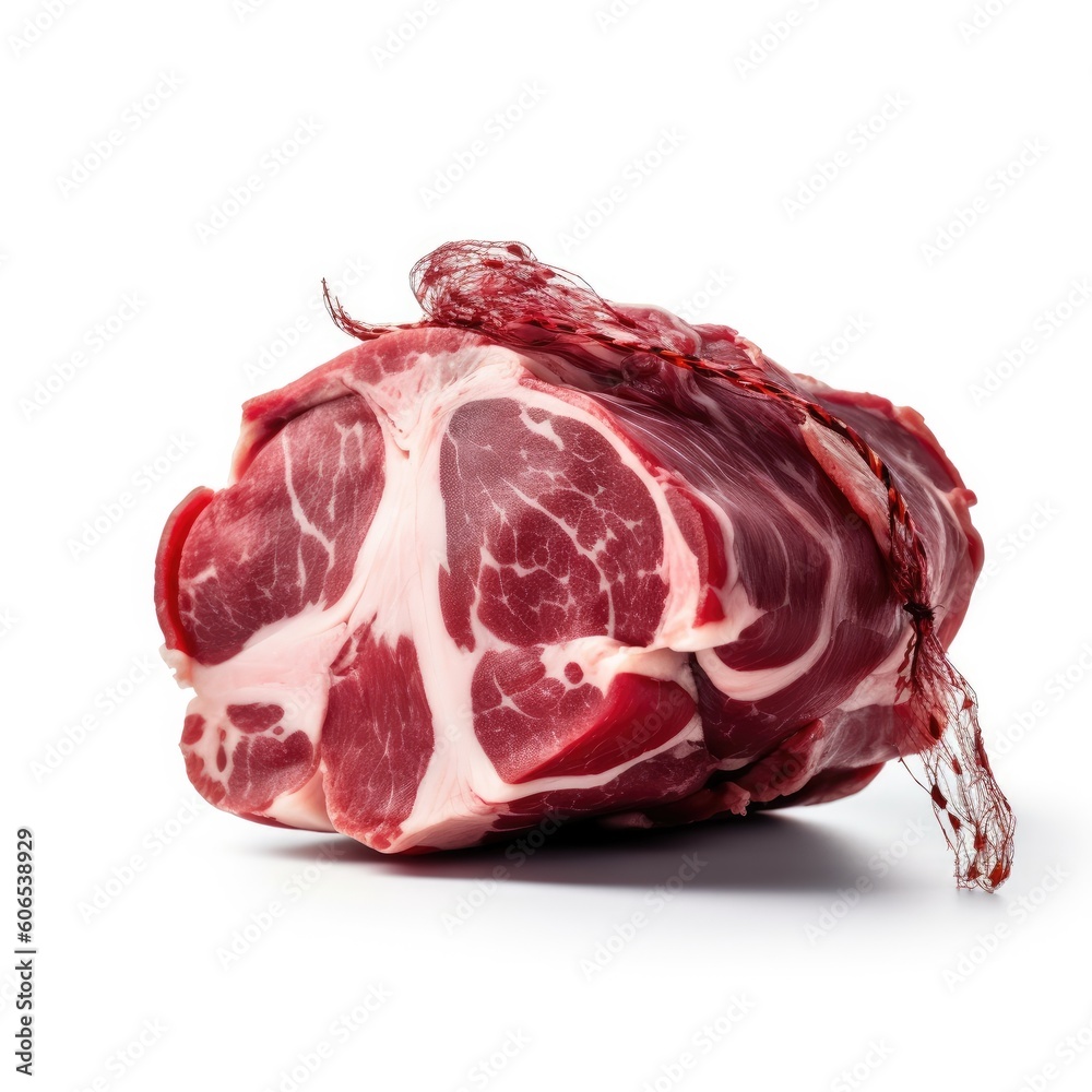 Obraz premium Capicola meat isolated on white background. Generative AI