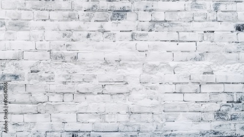 White painted old brick Wall panoramic background  Generative AI