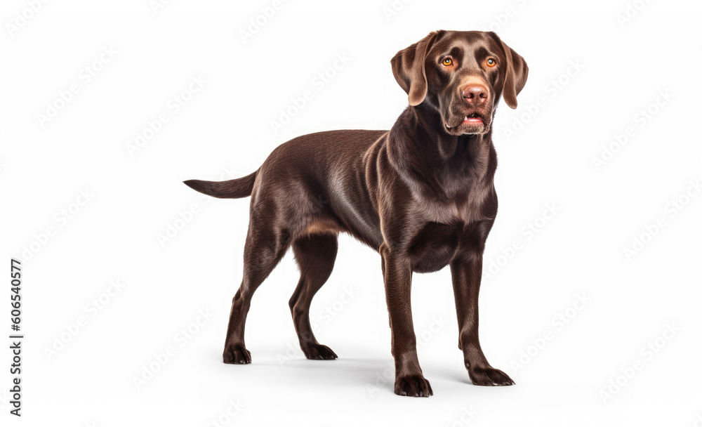 chocolate Labrador Retriever isolated on white background chocolate Labrador Retriever isolated on white background