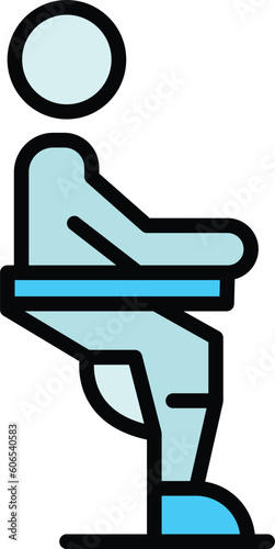 Exoskeleton icon outline vector. Robot suit. Artificial man color flat