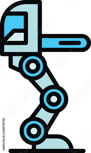 Medical exoskeleton icon outline vector. Robot suit. Human artificial color flat