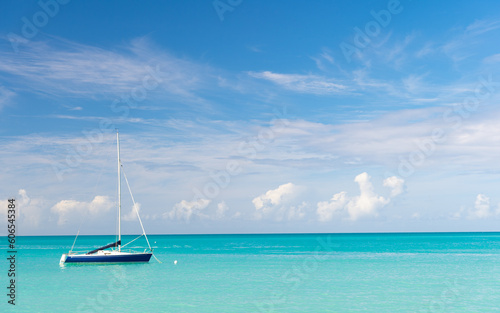 summer vacation yachting at seaside  copy space. photo of summer vacation yachting