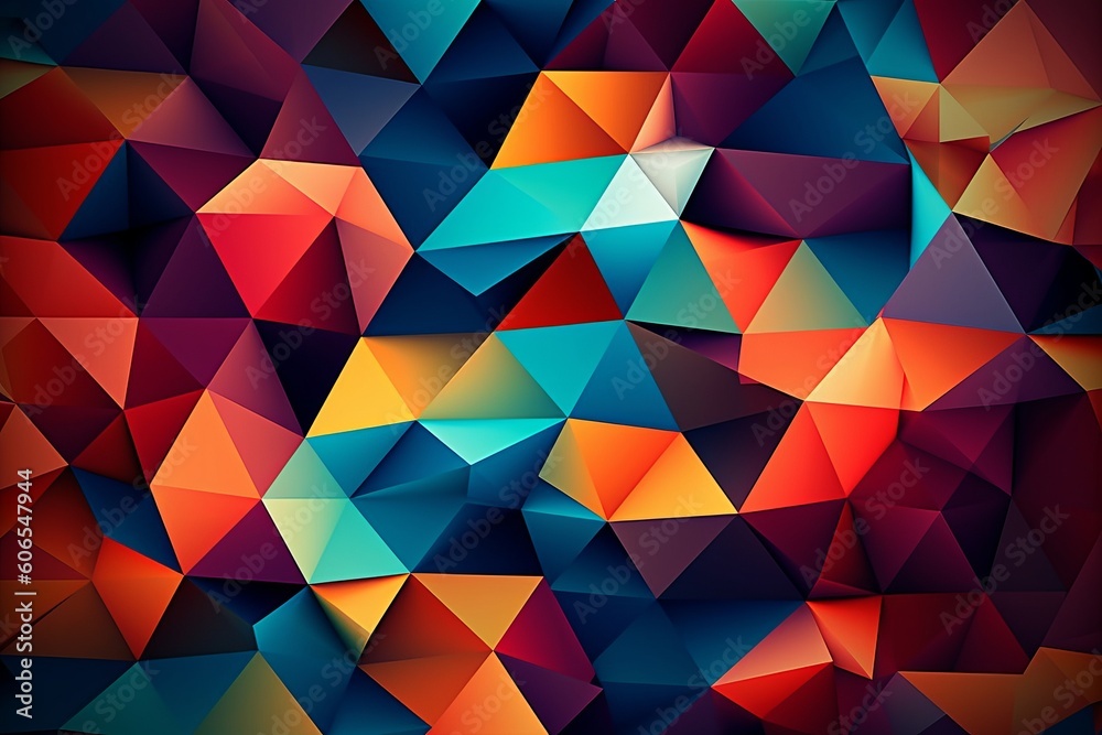 Geometric Pattern Background Featuring Abstract Triangles, Generative AI.