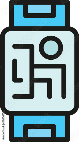 Steps tracker icon. Outline Steps tracker vector icon for web design isolated on white background color flat