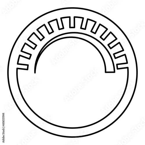 Knob regulation handle variation value regulating sign regulate level concept tuning button contour outline line icon black color vector illustration image thin flat style