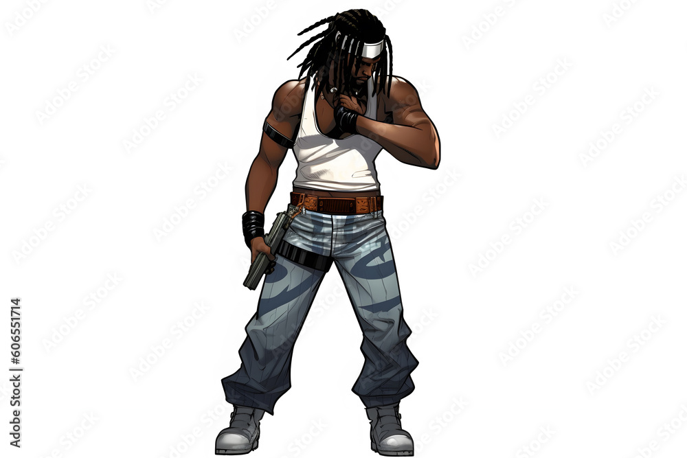 African American cool rapper illustration. Neural network AI generated ...