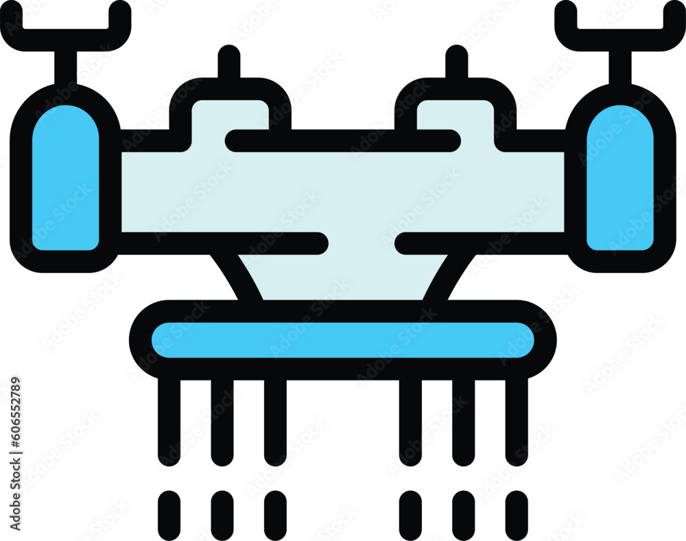 Smart drone icon. Outline Smart drone vector icon for web design isolated on white background color flat Smart drone icon. Outline Smart drone vector icon for web design isolated on white background color flat