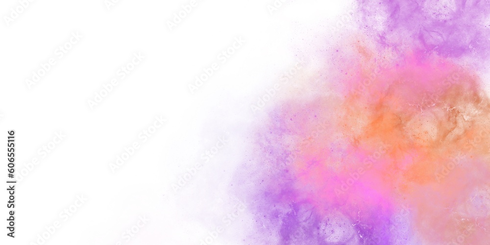 Obraz premium Purple, abstract spay illustration with empty space for text, design. Bright watercolor frame for postcard, website, invitation design.