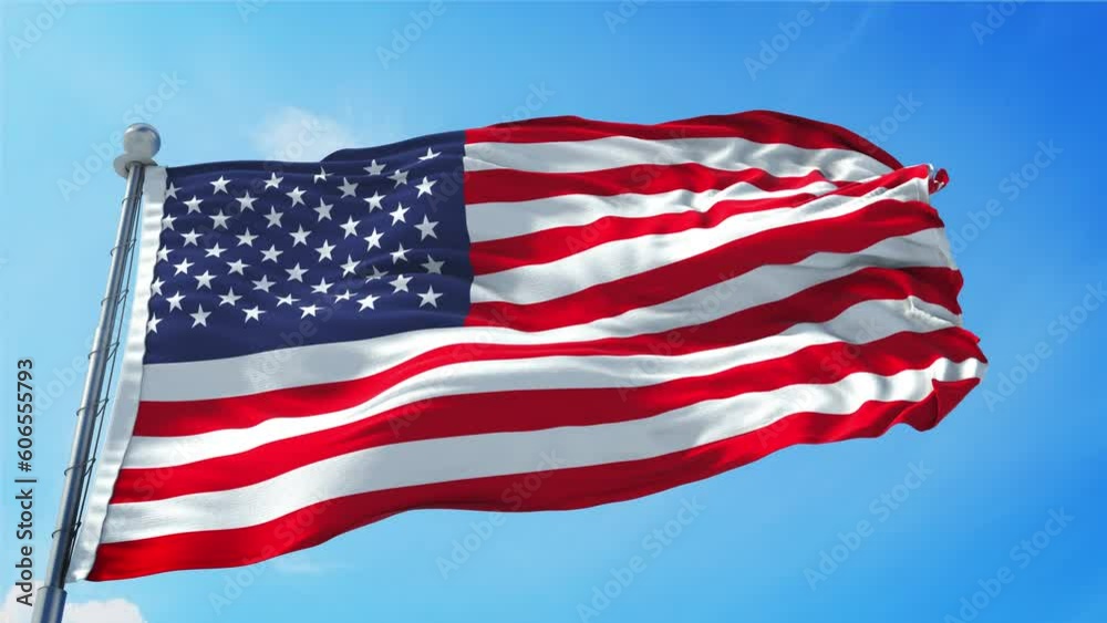 American Flag, 4 th july Independence Day USA. Realistic 4K. 30 fps flag of the US. American Flag waving in the wind. Seamless loop with highly detailed fabric texture. Loop ready in 4k resolution American Flag, 4 th july Independence Day USA. Realistic 4K. 30 fps flag of the US. American Flag waving in the wind. Seamless loop with highly detailed fabric texture. Loop ready in 4k resolution