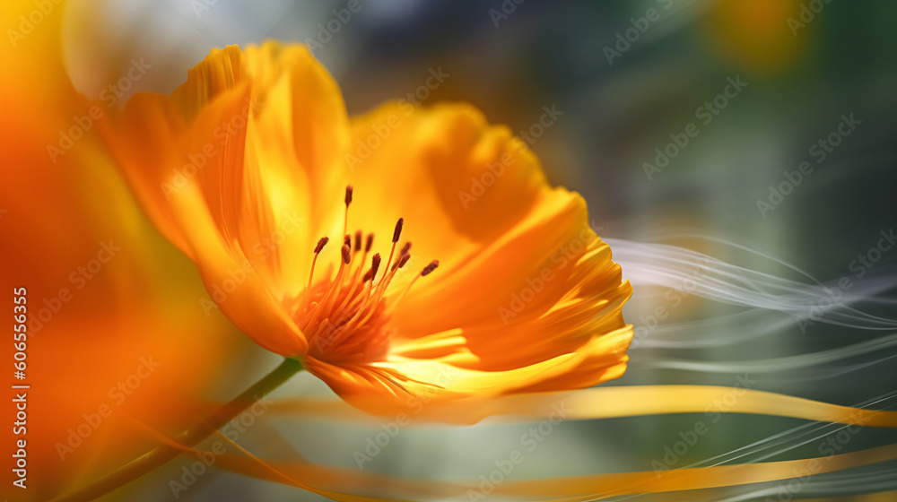 Beautiful close-up of a yellow flower, made with generative AI Beautiful close-up of a yellow flower, made with generative AI