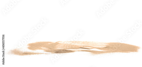 Fototapeta Naklejka Na Ścianę i Meble -  Desert sand pile, dune isolated on white, with clipping path, side view