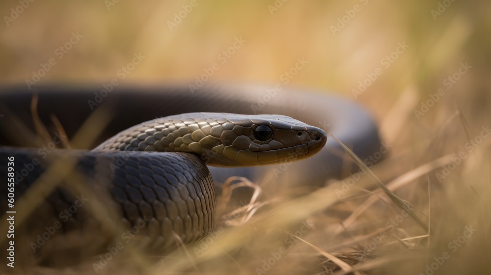 A beautiful photograph capturing the natural camouflage of a snake against the earthy backdrop A beautiful photograph capturing the natural camouflage of a snake against the earthy backdrop