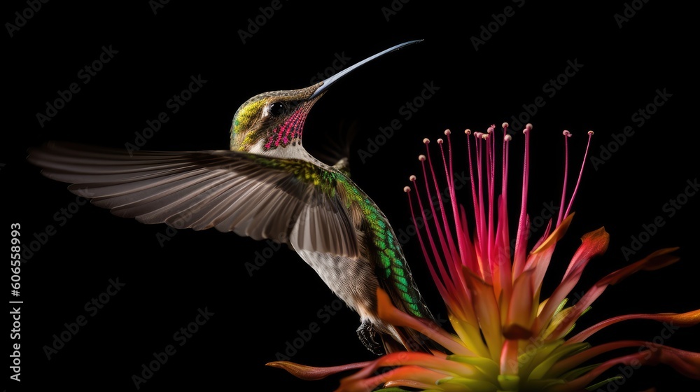 hummingbird on a flower hummingbird on a flower