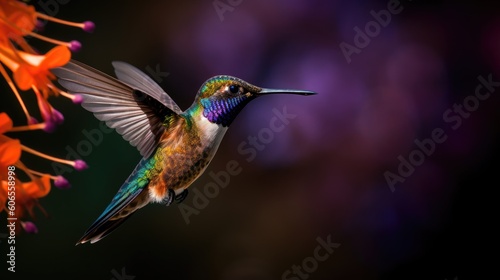 hummingbird flying bokeh backgorund