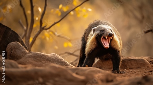 A fierce encounter between a badger and a rival, both vying for dominance in their territory