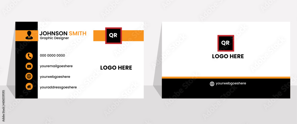 creative modern name card and business card,Minimal Individual Business Card Layout,Personal visiting card with company logo,Vector,illustration. Stationery design 
