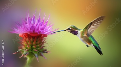A blur of motion, the hummingbird seeks nectar-rich flowers © Omkar
