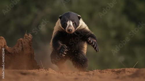 a badger running