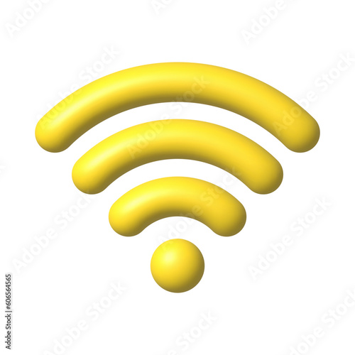 Blue Wi-Fi icon. 3D realistic wireless network vector illustration.