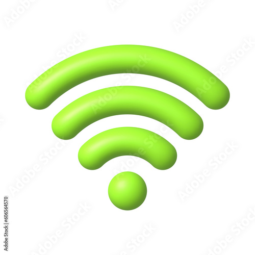 Blue Wi-Fi icon. 3D realistic wireless network vector illustration.