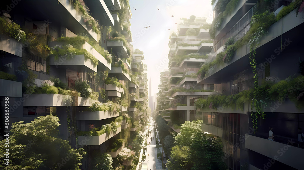 Futuristic Green City: A Blend of Nature and Technology
