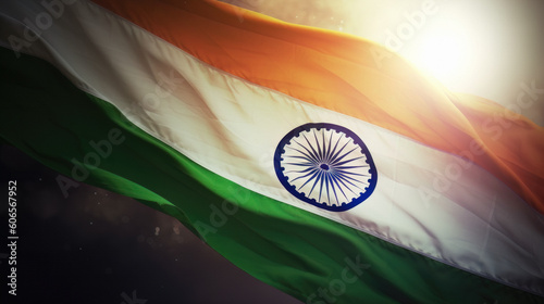 AI generated creative illustration with Indian flag concept