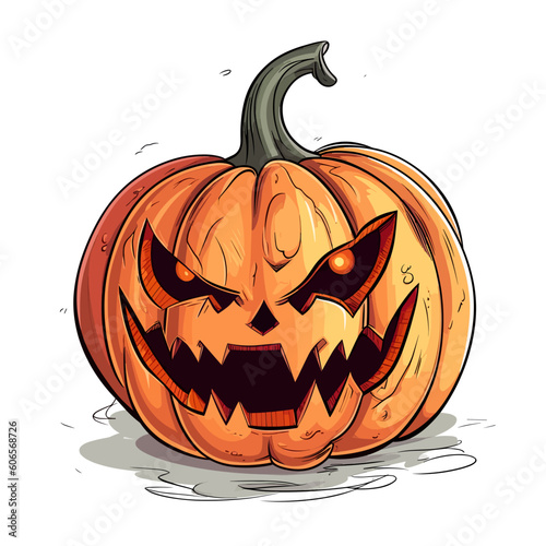 Halloween pumpkin isolated on white background.