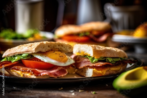 healthy breakfast with sandwich Cinematic Editorial Food Photography