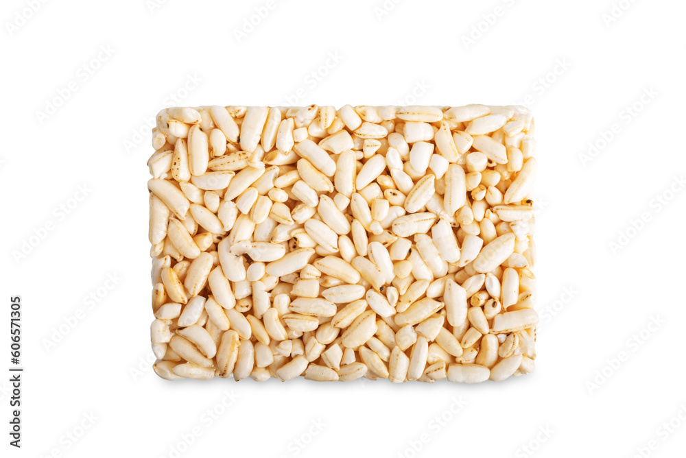 Puffed rice on a white isolated background Puffed rice on a white isolated background