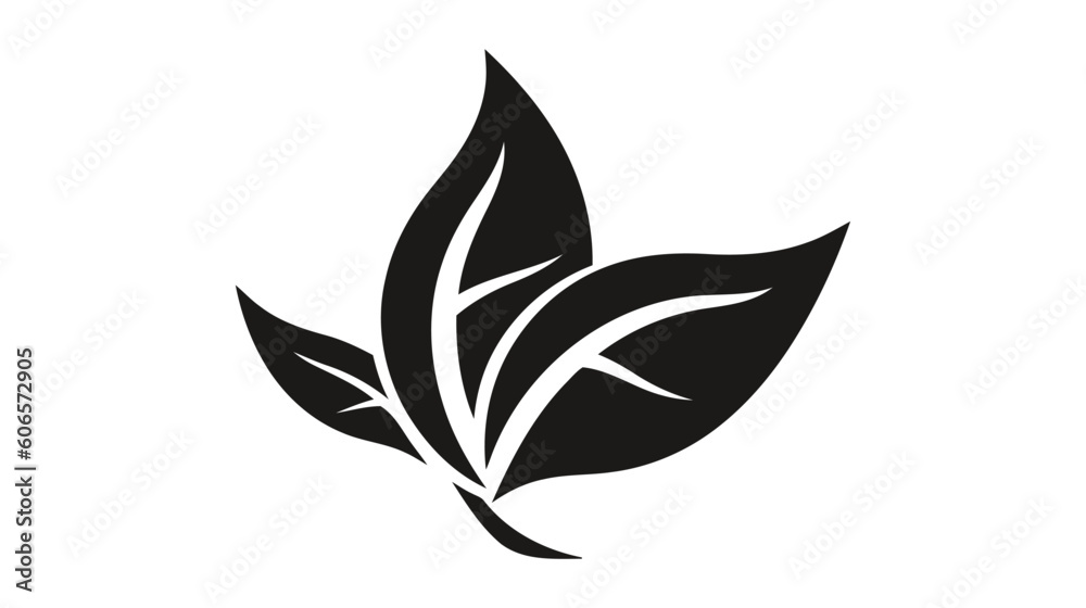 Eco icon black leaf vector illustration isolated on white background Eco icon black leaf vector illustration isolated on white background