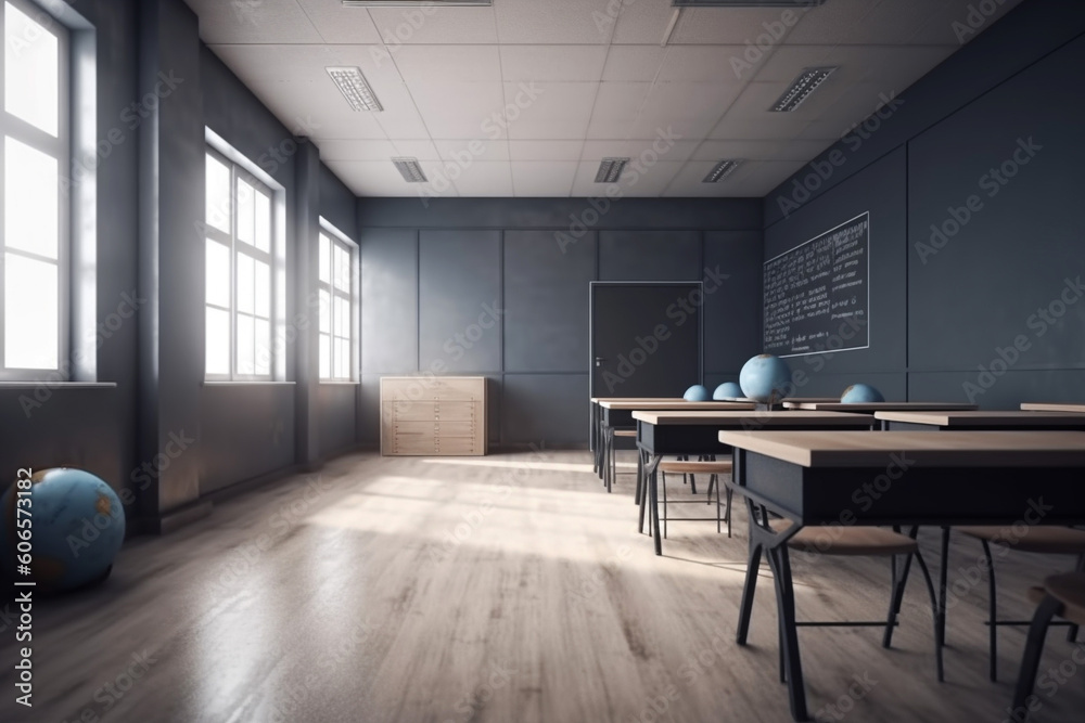 Empty Classroom Back to school concept AI-Generated Empty Classroom Back to school concept AI-Generated