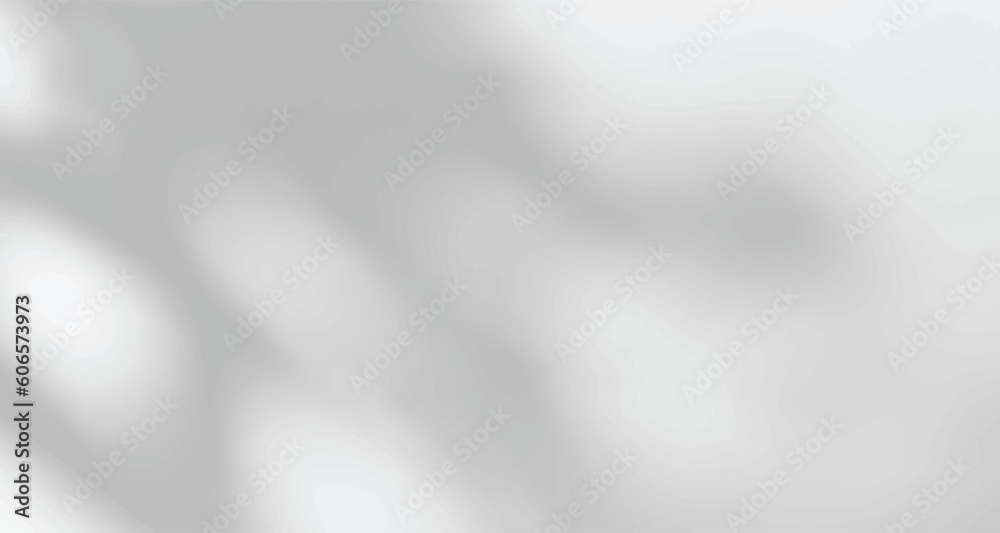 Realistic blurred natural light leaves, palm and window shadow overlay on wall paper or frames texture, abstract background, summer, spring, autumn for product presentation podium and mockup seasonal.