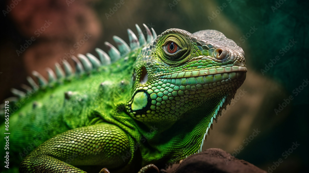 brightly coloured Lizard close up macro, animal portrait , Created using generative AI tools. brightly coloured Lizard close up macro, animal portrait , Created using generative AI tools.