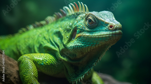brightly coloured Lizard close up macro,  animal portrait , Created using generative AI tools. © © Raymond Orton
