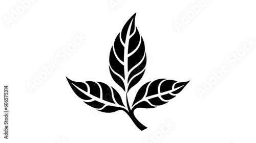 Eco icon black leaf vector illustration isolated on white background