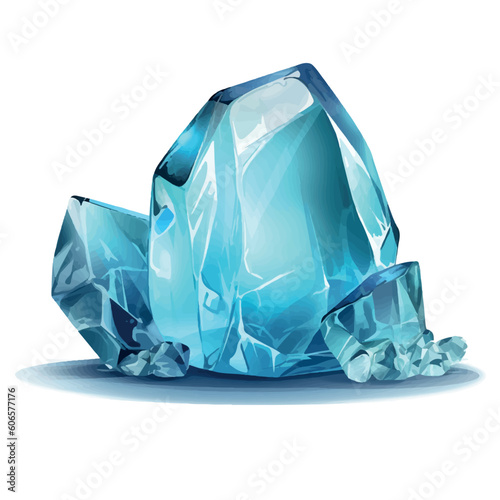 Iceberg floating in the endless sea, vector image, EPS icon