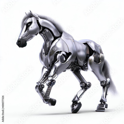 Artistic Automaton: Illustration of a Robotic Horse, Generative AI