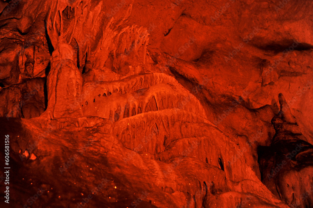 Bulak cave in Safranbolu. Its length is 6 km and the first 400 meters are open to visitors. It is a natural wonder with its stalagmites, stalactites, travertines, ponds and underground water source. Bulak cave in Safranbolu. Its length is 6 km and the first 400 meters are open to visitors. It is a natural wonder with its stalagmites, stalactites, travertines, ponds and underground water source.