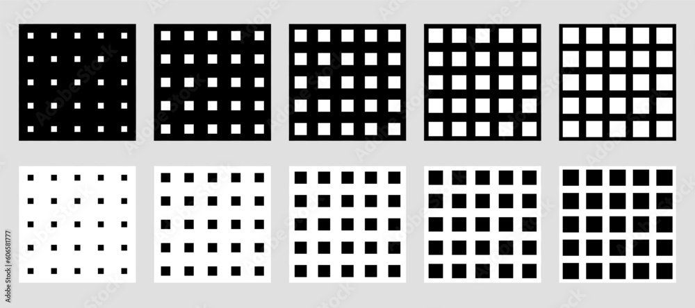 Abstract black and white line, squares, plaid, grid patterns. Seamless geometric pattern set. Great for wallpaper, web, wrapping paper, clothing, bedding, fabric, packaging, invitations and more. Abstract black and white line, squares, plaid, grid patterns. Seamless geometric pattern set. Great for wallpaper, web, wrapping paper, clothing, bedding, fabric, packaging, invitations and more.