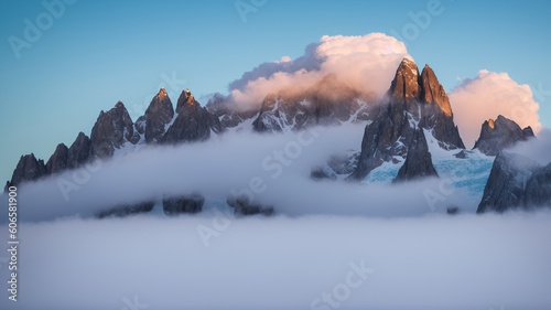 An Image Of A Striking Mountain With A Cloud Covering It