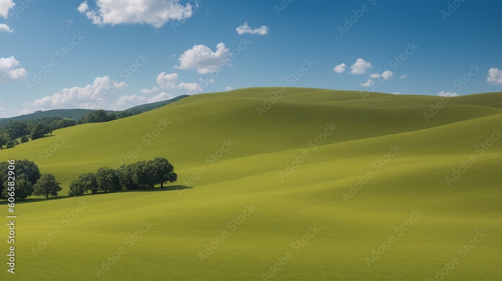 A Captivatingly Abstract Image Of A Green Landscape With Trees